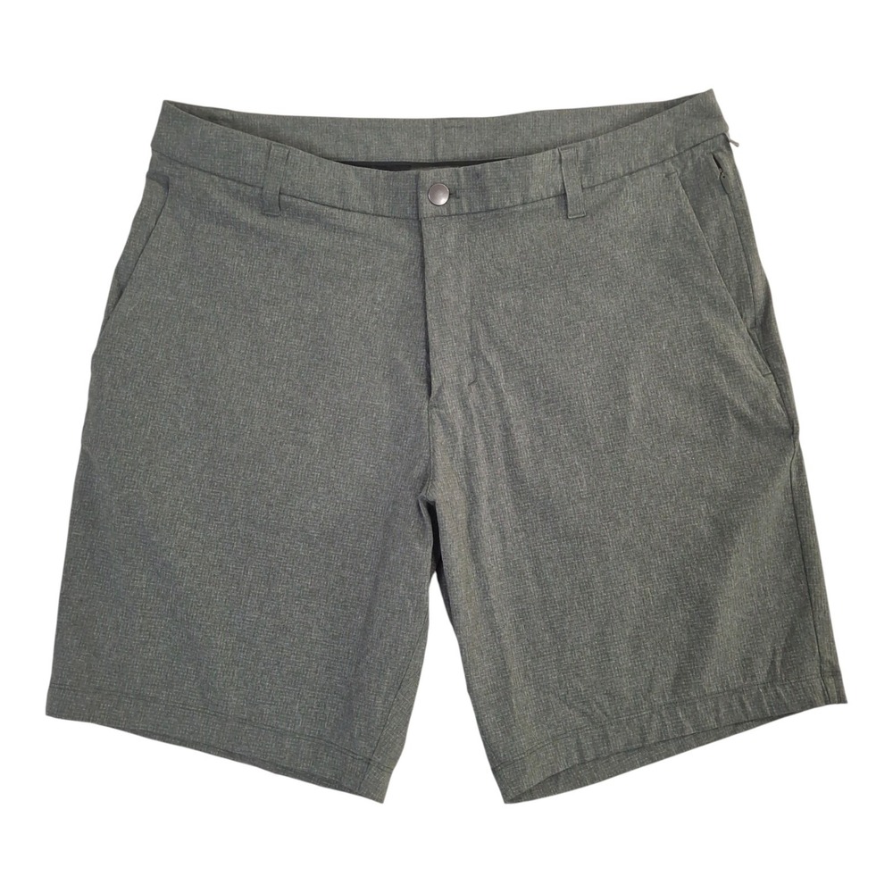Lululemon Commission Shorts 9 Mens 36 Heathered Gray Golf Chino M7ASTS